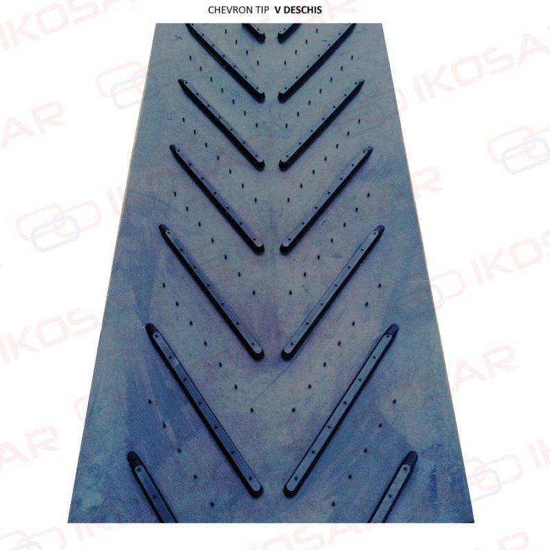 Banda transportoare cu racleti tip V deschis IKOSAR