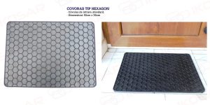 Covoras de intrare din cauciuc tip Hexagon - Ikosar